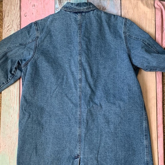Long denim coat women’s size large - Picture 9 of 10